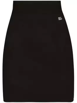 Dolce & Gabbana юбка мини с логотипом, черный