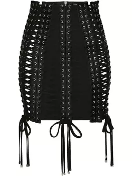 Dolce & Gabbana юбка мини с люверсами, черный