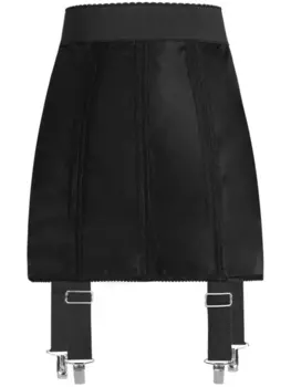 Dolce & Gabbana юбка мини с подтяжками, черный