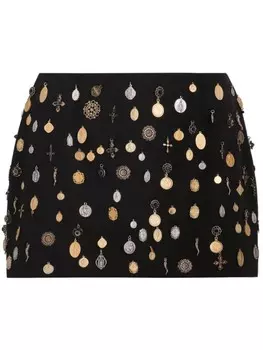 Dolce & Gabbana юбка мини с подвесками, черный