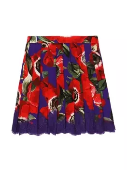 Dolce & Gabbana юбка с цветочным принтом, фиолетовый