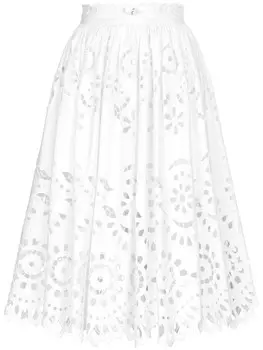 Dolce & Gabbana юбка с фестонами и вырезами, белый