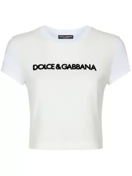 Dolce & Gabbana юбка с вышитым логотипом, белый