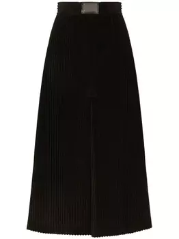 Dolce & Gabbana юбка с завышенной талией и логотипом, черный