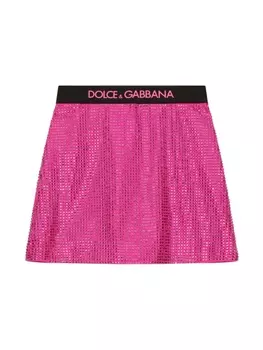 Dolce & Gabbana юбка со стразами, розовый