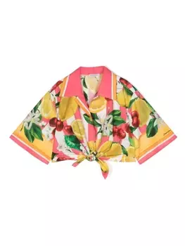 Dolce & Gabbana укороченная блузка Italian Holiday, белый