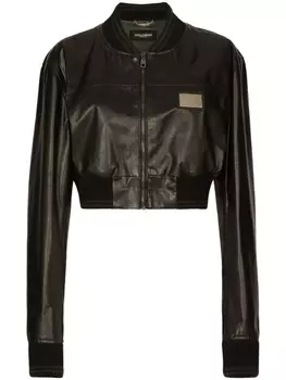 Dolce & Gabbana укороченная куртка с логотипом, черный