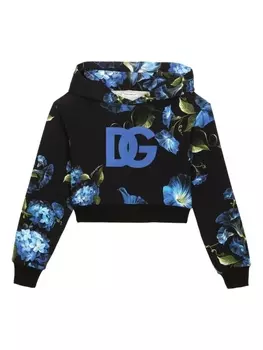 Dolce & Gabbana укороченное худи с принтом Bellflower, черный