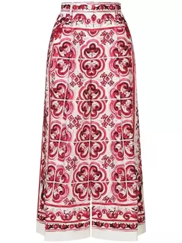 Dolce & Gabbana укороченные кюлоты с принтом Majolica, белый