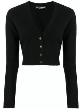 Dolce & Gabbana укороченный кардиган с V-образным вырезом, черный