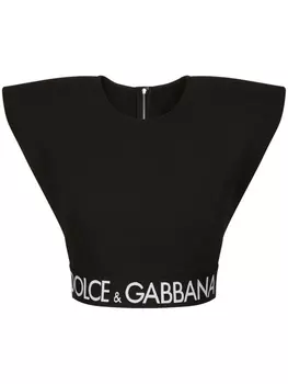Dolce & Gabbana укороченный топ без рукавов, черный