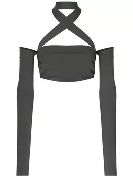 Dolce & Gabbana укороченный топ KIM DOLCE&GABBANA с вырезом халтер, серый