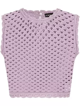 Dolce & Gabbana укороченный топ рыхлой вязки, фиолетовый
