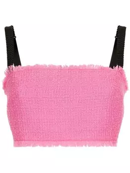 Dolce & Gabbana укороченный твидовый топ Rachel, розовый