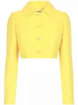 Dolce & Gabbana укороченный жакет с жаккардовой монограммой, желтый