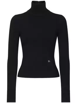 Dolce & Gabbana водолазка в рубчик, черный