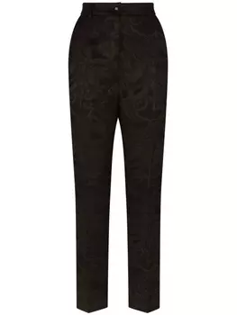 Dolce & Gabbana зауженные брюки с цветочным узором, черный