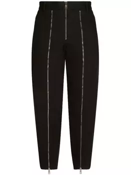 Dolce & Gabbana зауженные брюки с нашивкой-логотипом, черный