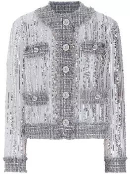 Dolce & Gabbana жакет с пайетками, серебряный