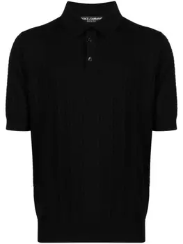 Dolce & Gabbana жаккардовая рубашка поло с монограммой, черный