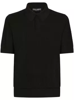 Dolce & Gabbana жаккардовая рубашка поло с монограммой, черный