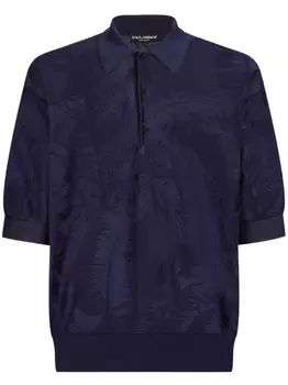 Dolce & Gabbana жаккардовая рубашка поло, синий