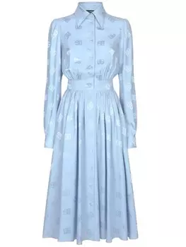 Dolce & Gabbana жаккардовое платье с монограммой, синий