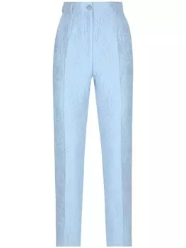 Dolce & Gabbana жаккардовые брюки строгого кроя, синий