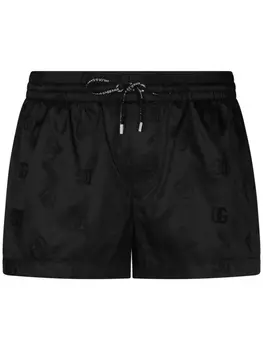 Dolce & Gabbana жаккардовые плавки-шорты с монограммой DG, черный