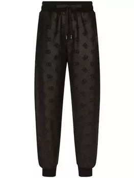 Dolce & Gabbana жаккардовые спортивные брюки с монограммой, черный