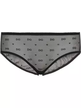 Dolce & Gabbana жаккардовые трусы-брифы из тюля, черный