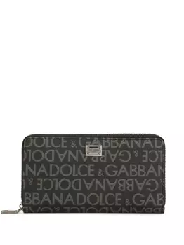 Dolce & Gabbana жаккардовый картхолдер с логотипом, черный