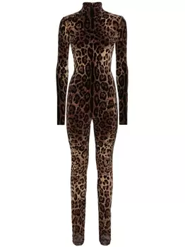 Dolce & Gabbana жаккардовый комбинезон из коллаборации с Kim, коричневый