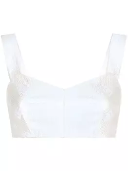 Dolce & Gabbana жаккардовый укороченный топ, белый