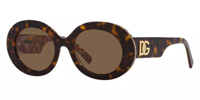 Dolce & Gabbana Женские солнцезащитные очки Havana On White Barrow 51 мм DG4448F-321773-51