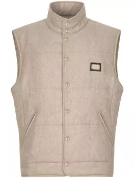 Dolce & Gabbana жилет с логотипом, нейтральный цвет