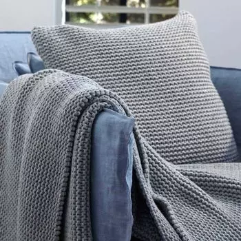 Дом в стиле | Роскошный чехол для подушки Devon | Ткань смесовая, размер: 50-50 см, цвет: серый Homelinen Labels