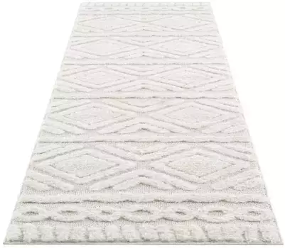 Домашнее дело лохматый бегун "Андро", прямоугольный, стиль бохо, мягкая, высокая-низкая структура, гостиная Home affaire 80х300 см, цвет Creme