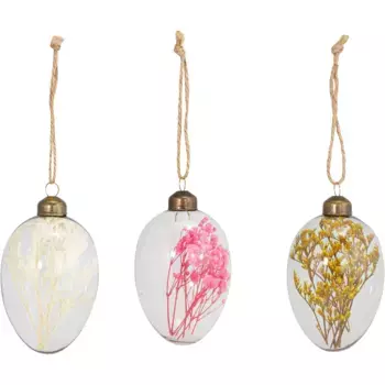 Домашнее дело Пасхальное яйцо «Декоративные яйца Ланнах на подвеску» с сухоцветами Home Affaire, розовыйжелтыйкремовый