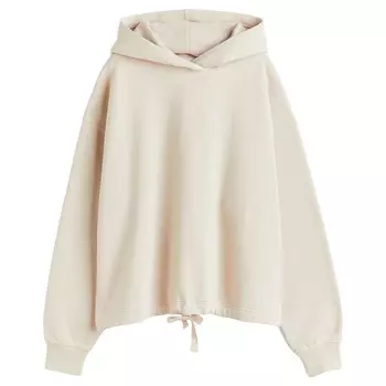 Домашнее худи H&amp;M Boxy Drawstring, светло-серый