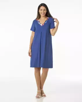 Домашнее платье с коротким рукавом Mitjans, тёмно-синий