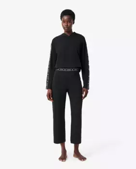 Домашние брюки из хлопчатобумажной смеси джерси Lacoste, черный