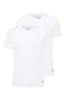 Домашние футболки с овальным вырезом – 2 шт U S Polo Assn , белый