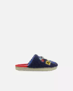 Домашние тапочки для мальчика с геймерской вышивкой Gioseppo, темно-синий