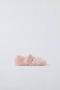 Домашние тапочки из искусственного меха ZARA, розовый