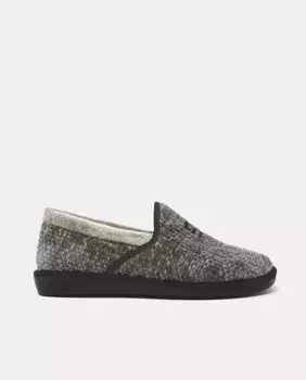 Домашние тапочки мужские закрытые замшевые на резиновой подошве Nordikas, серый