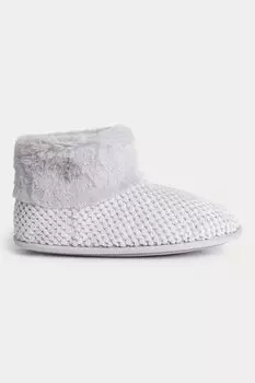 Домашние тапочки типа ботинок с эко пухом Marks & Spencer, серый