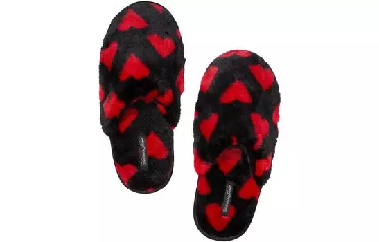 Домашние тапочки Victoria's Secret, цвет Black love print