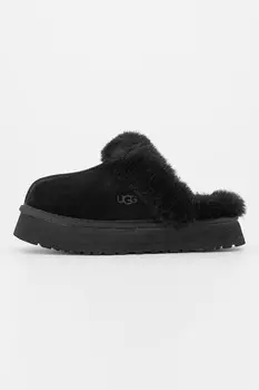 Домашние замшевые тапочки Discette на шерстяном вате Ugg, черный