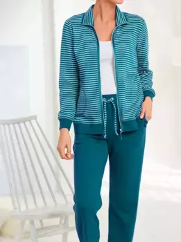 Домашний костюм, цвет Petrol-Gestreift